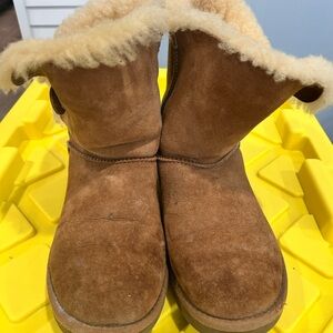 UGG Cream and Tan Shearling Boots